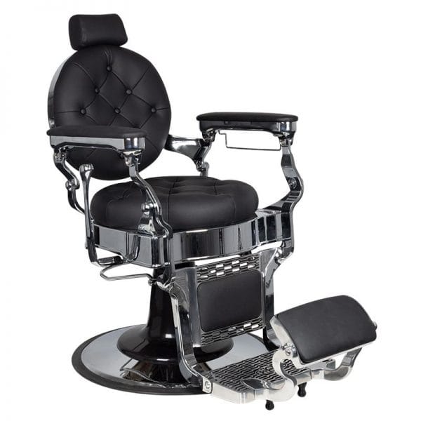 BARBER STOL CLAUDIUS SREBRNO - ČRN